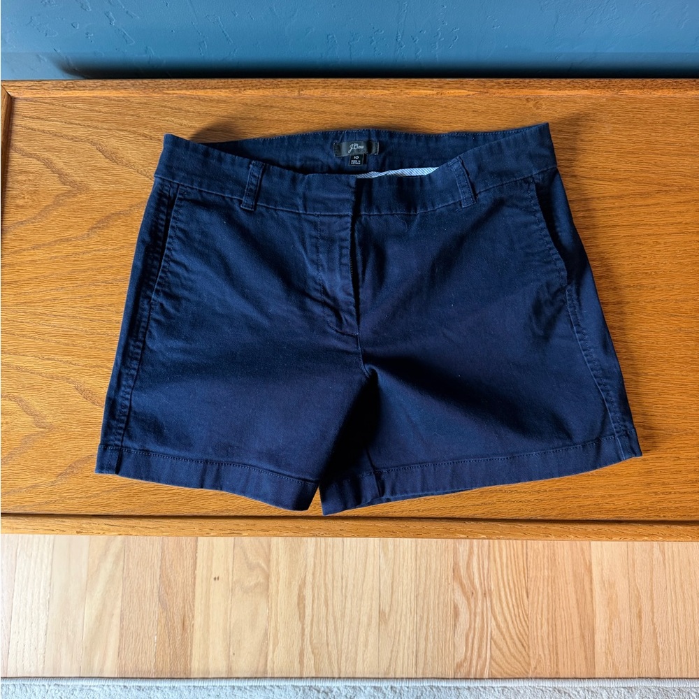 SZ 10 JCrew Dark Navy Women's Chino Shorts LIKE NEW